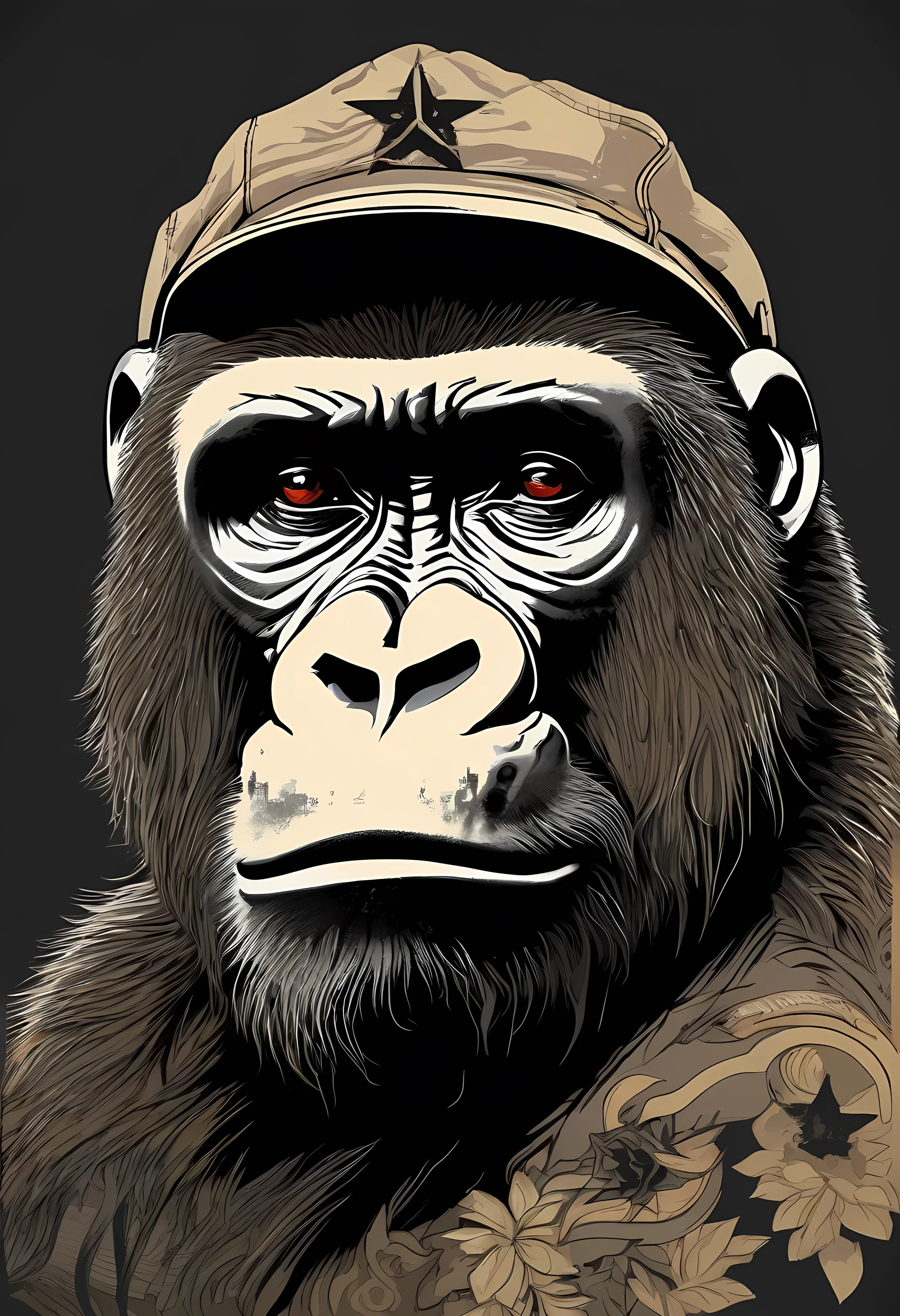 a Gorilla as a Policeman <lora:Renaissance_Drawing:0.7>