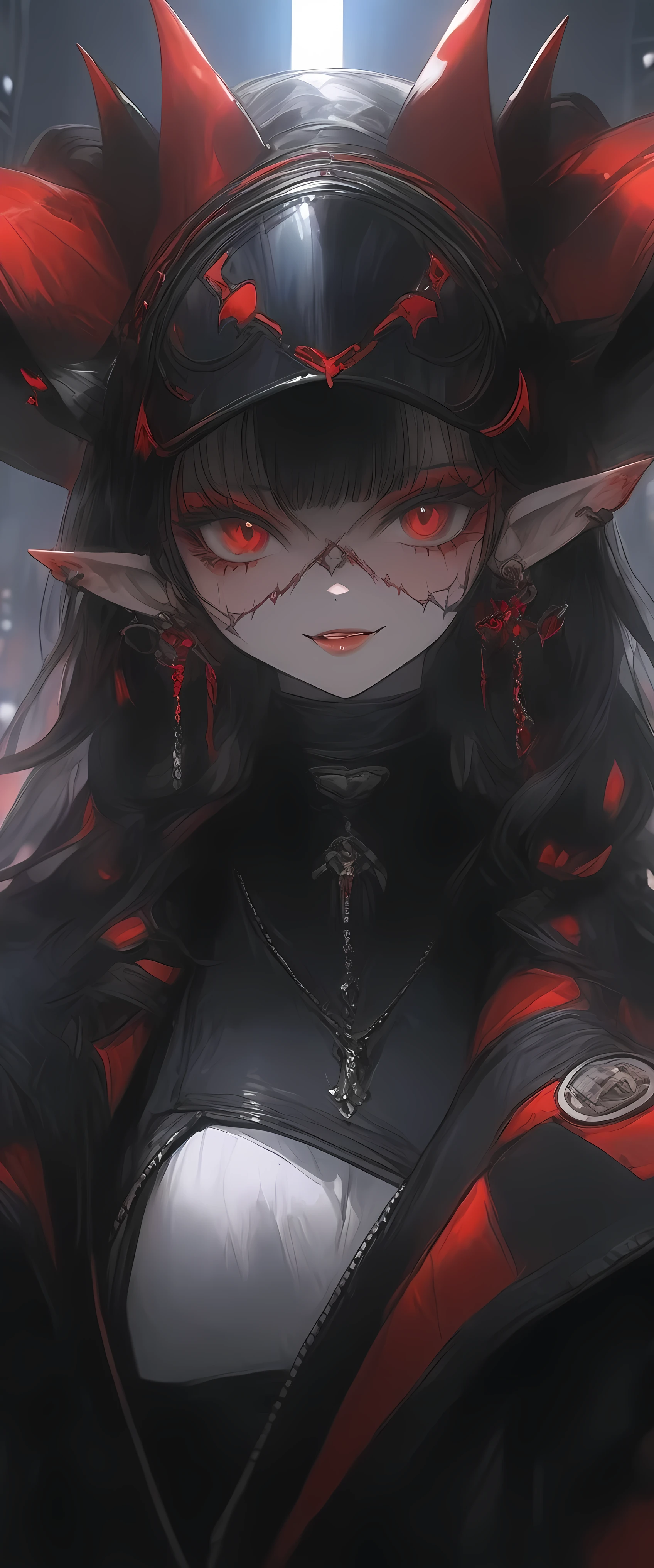 Badass Ethereal and alluring A Star Wars’s Jedi Grandmaster in the style of Yoshitaka Amano cyberpunk x star wars style badass and magnificent bearing sith lord Kefka demon jester sith