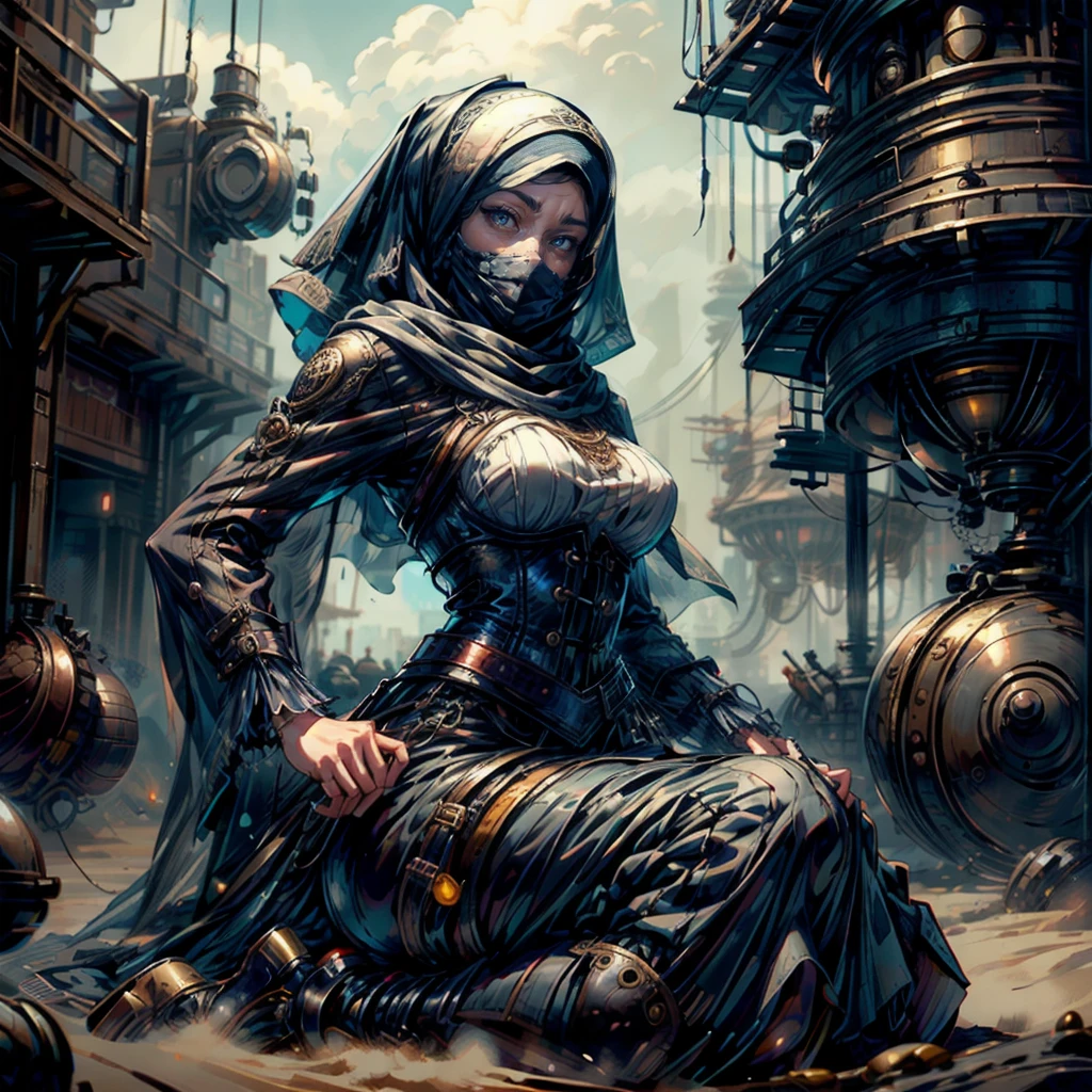 (((masterpiece, of the highest quality, super detailed))), hand drawn style, hand painted style, watercolour, sketch, a knight, white background, plain background, Bloodborne inspired, tatty Bloodborne attire, occult aesthetic, occult, tatty red and white clothing detailed and intricate steampunk and detailed gothic lolita (with a hood), diadems, long coat, very thin long legs, Complex laced boots, Fluttering lace flared long knee length dress with frilly petticoats, long dress, knee length dress, petticoats gothic lolita, beautiful small breasts, (((( Highly detailed face))), small thin nose, Small thin lips mouth, (((Very sharp focused eyes))), Very large slit precision pale grey eyes that shine like jewels. very long eyelashes, Silver hair swaying in the wind, Emitting a dazzling light in a mandala pattern, white background, Very dramatic and cinematic lighting, tatty damaged old red and white clothing, full body, whole body, body, cosmic horror, grim dark