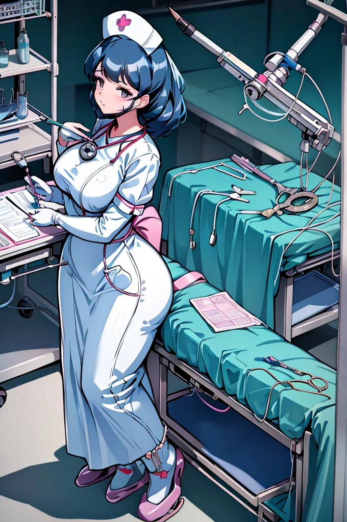 nurse uniform,hospital, latex nurse suit,nurses,busty,elbow gloves,labcoat,black hair woman,pink eyes , gigantic ,medical instruments,asian nurse,two nurses,speculum,examination room,oversize ,big ass ,strap on, lay on table ,legs spreaded,giving birth,gyno chair , dentist,Milf,latex,blue uniform,oversize breasts,diaper