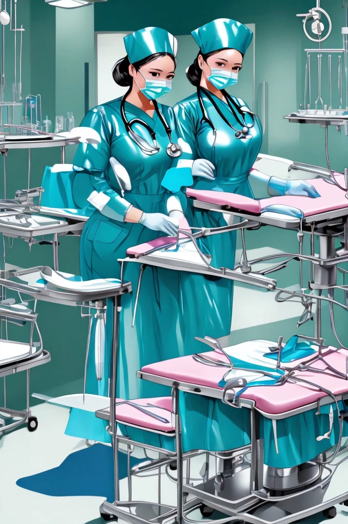 nurse uniform,hospital, latex nurse suit,nurses,busty,elbow gloves,labcoat,black hair woman,pink eyes , gigantic ,medical instruments,asian nurse,two nurses,speculum,examination room,oversize ,big ass ,strap on, lay on table ,legs spreaded,giving birth,gyno chair , dentist,Milf,latex,blue uniform,oversize breasts,diaper