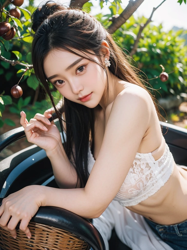 (Lying on the grass pose, top view: 1.3), (portrait photo: 1.4), RAW UHD, photo of a woman, butt, (winking face: 1.2) (Black long straight hair: 1.0), (Medium Breasts: 1.5), (playful expression: 1.4), (red Bikini), Background is a Beach, crystal clear Blue eyes with high detail, (perfect anatomy: 1.5), (afternoon time: 1.5), (soft light mood and tone: 1.5), (natural light: 1.6).