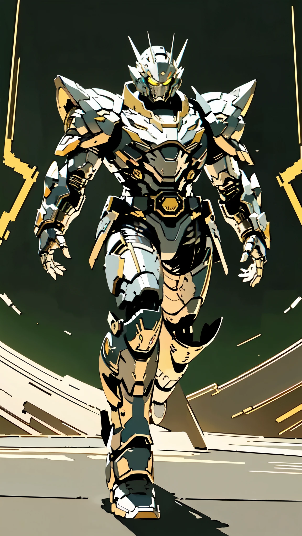 (masterpiece:1.5, best quality:1.5, extremely delicate:1.5), ((male:1.5)), a man wearing a full-face helmet, a biotech armored combat suit, green eyes, (a composite layered chest armor), fully enclosed shoulder guards, matching arm and leg guards, a belt of gemstone, (the color scheme is primarily Red with Green and Yellow accents), the design balances heavy with agility, a high-tech bio-mecha armor, (Armor Concept Inspired by Space Marines, stand of a futuristic sci-fi city), this character embodies a finely crafted fantasy-style armored hero in anime style, exquisite and mature manga art style, (element, plasma, energy, the armor glows), metallic, high definition, highres, ultra-detailed, ultra-fine painting, professional, perfect body proportions, golden ratio, anatomically correct, symmetrical face, extremely detailed eyes and face, high quality eyes, creativity, RAW photo, UHD, 32k, Natural light, cinematic lighting, masterpiece-anatomy-perfect