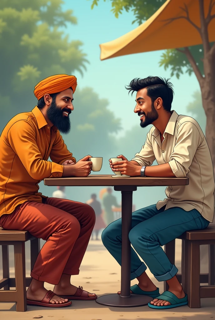 TWO  PUNJABI BOYS GANGSTER LOOK DON TYPE ,WEAR A TURBAN, AT BEAR SHOP , DRINKING VINE AND BEAR, AND LAUGHING, ONE PLAT IN PIGION ,TOMATO ,NAMKEEN,AND DRINKING ,NEAR CROUD AROUND BEAR SHOP AND SHOPING WINE , BACKGROUND VLEAR,AND SIDE A WINE BEAR BOTTAL