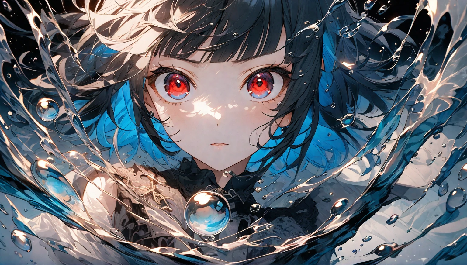 (masterpiece, best quality, highres:1.2),(intricate and beautiful:1.2),(colorful, dynamic angle), only_head,1girl,mask,,black hair,grey eyes,head inside jar,glowing,full of red water,red liquid,bubbles,drowning,front view white background,<lora:sd15_aniverse_Onlyhead:1:lbw=1,0,0,0,0,0,1,0,1,1,0,0,0,1,1,1,1,0,0,0,0,1,0,0,0,0>