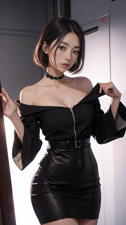 Pussy line,Bite,skirt,See-through,Pichi Pichi,Plump,Pussy,clearly,look back,genital,Fully visible,Generate the whole body,Thighs,short hair,ミニskirt,skirtをめくる,Panty lines,Black suit,黒いskirt,濡れPussy,Spread your legs,Leg spread