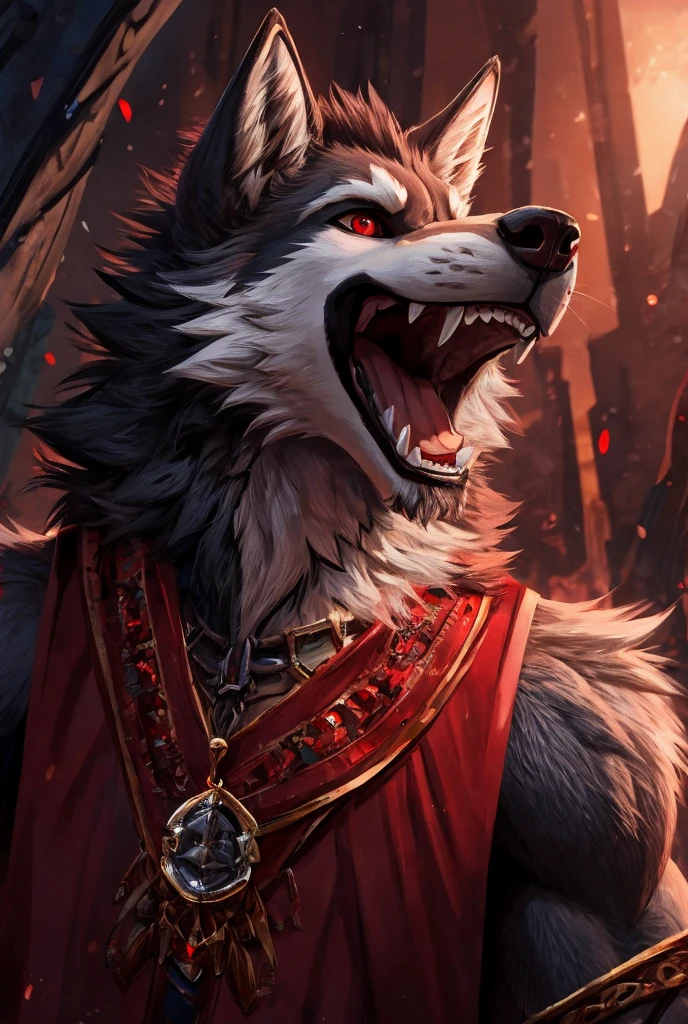 There is a very large animal with blood on it, Berserker Portret, Warwick Saint, Dogy, Adam Maczynski, Fenrir, Luis Miranda, Lisa Nankivel, Atgreme, Ignacio Zulóga, as seen on the Art Station, Deviantart ArtStation, GNOL, Alexander Kobzdei