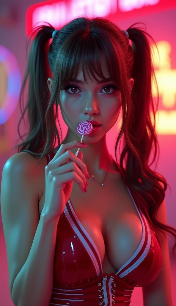 Japanese　A woman playing bowling　Big Breasts　underwear　Glasses