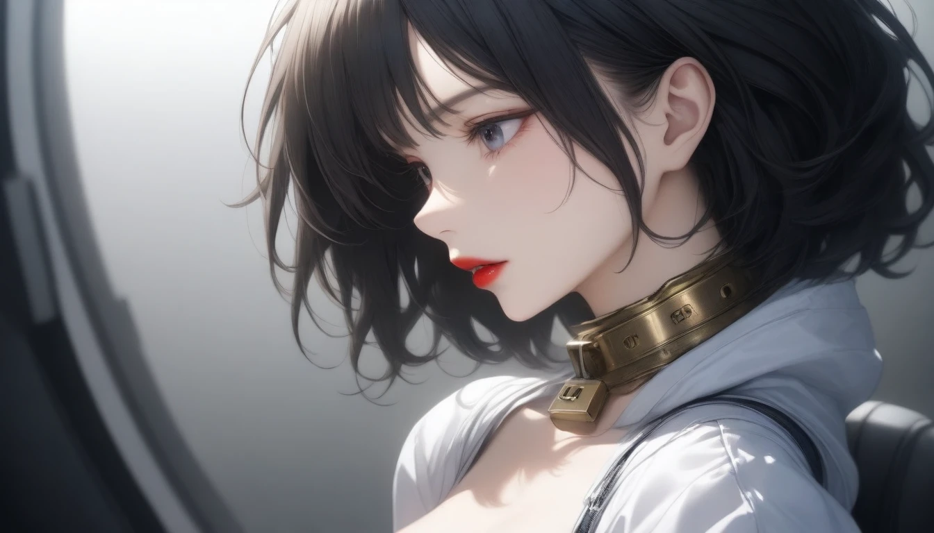 (1 person:1.9), human body shisuit, Hollow and shriveled, beautiful youth teen boy, undercut hair style, (Turn your head and look), (Look at the camera), (Head up), (high quality 16K anime), (tall body), Sweaty and sweaty, Powder blue vapor, Delicate skin, hermaphrodite, twink male body, (((Quiet smiled))), (Photorealism), masterpiece, best quality, portrait, Decent shirt, (Taiwanese super male
emo idol:1.5), (realistic beautiful Asian), close up and soft up to everything, (nice male body shape:1.1), spot light, (super pale skin:1.4), golden make up, sharp focus, detailed anatomy, ultra-wonderful face detail, (((((19 years old))))), white shirt, Hold a brush, with a ultra-cute face of a Japanese-Korean-Taiwanese young idol, (ultra-detailed eyes), (ultra-detailed skin), (super manly hair style), super wet juicy sexy soft lips, soft light, perfect yaoi face, photorealistic, (correct fingers), the light is very bright, hypermaximalist style: realistic, photorealism, photography, (A black cyber collar that tightens the neck:1.9), (Super strong male arms:1.9), (Extremely stout physique:1.9), (A strong male body is merging with him:1.9), ((((((ultra huge breasts)))))), single ponytail, (Beautiful face:1.9), (((wearing a wet white and yellow shirt))), (extremely detailed face:1.9), Placed in the center of the temple), Traceless, Perspectiveal, Sparkle, (30% male head, 70% female head), (fusioned with a plump erotic body), the light is very bright, perfect hands, fox spirit in the body, fox mind controls this body, fox soul in this body, A seductive smile, Slender eyebrows, huge arms,Fusion with Kitagawa Keiko,((Hazy)),(Men pretend to be women), ulzzang hair style, Feminine heavy makeup