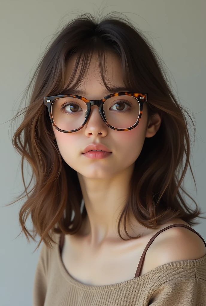 (((A 22 year old young woman, light brown curly hairstyles she is wearing glasses, , 1 girl))), (editorial photograph of a A 22 year old young woman, curly brown hairstyles she is wearing glasses, medium breast))) Fujifilm Provia 100F (Color Slide), Dark and moody, Silhouette Shot, Extreme High-Angle Shot, Over the Shoulder, cinematic lighting, ultra wide angle, luxury, elite, 4k, depth of field, micro detalls, hyper detailed, lightrays, filmic, hyper realistic, photorealistic, cinematic, Hair light, Backlighting