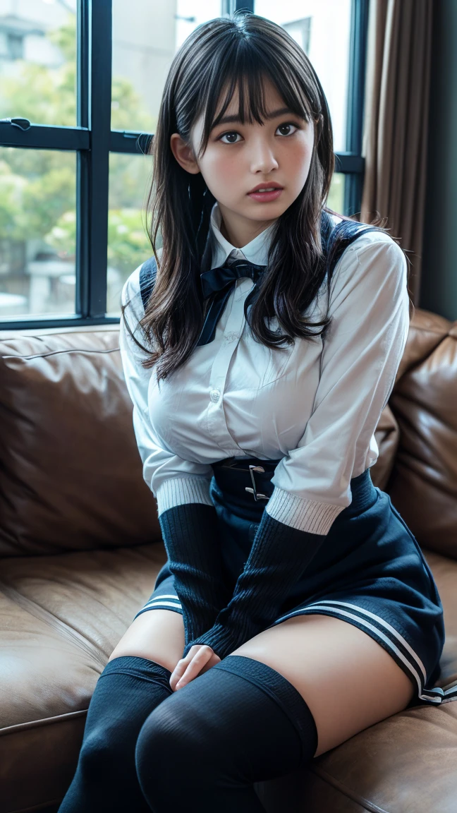 nsfw, ulzzang-6500-v1.1, (raw photo:1.2), (photorealistic:1.4), beautiful detailed girl, very detailed eyes and face, beautiful detailed eyes, ridiculous, incredibly ridiculous, huge file size, super detailed, high resolution, very detailed, best quality, masterpiece, kemomimi, ((Japanese girls' high school uniform)), illustration, very detailed, CG, unified, 8k wallpaper, amazing, Fine details, masterpiece, best quality, very detailed CG uniform 8k wallpaper, light on face, cinematic lighting, 1girl, 20 years old, ((no panties)), (showing pussy with love juice), cum in,
((dynamic pose))), (camel toe), (half), (pantyhose), (knee-bending leg sitting)), inserting black dildo into pussy,