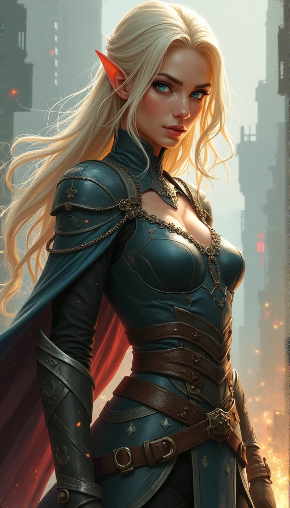 a woman, blonde, warrior, lustful (Extremely Detailed Oil Painting:1.2), glow effects, fire and ice, godrays, Hand drawn, render, 8k, octane render, cinema 4d, blender, dark, atmospheric 4k ultra detailed, cinematic sensual, Sharp focus, sexy illustration, sensitive posing, big depth of field, Masterpiece, colors, 3d octane render, 4k, concept art, trending on artstation, hyperrealistic, Vivid colors, extremely detailed CG unity 8k wallpaper, trending on ArtStation, trending on CGSociety, Intricate, High Detail, dramatic