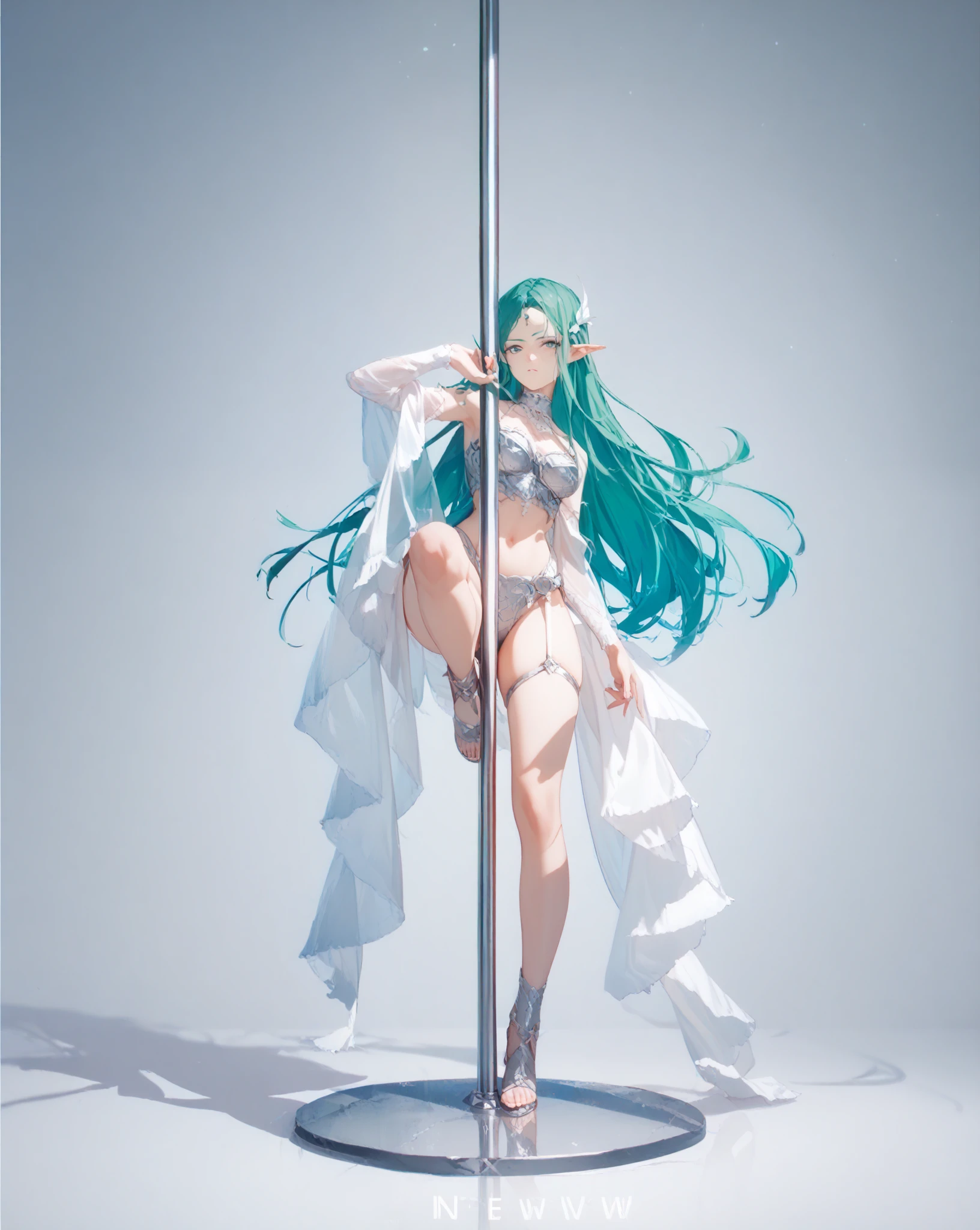 8k, high detailed picture, (plump smiling lips:1.1), look at you, perfect medium breast, mouth is wide open, thin and elegant hands, neat palms, perfect hands, holds his hands behind his head, neat feet, eyelashes, curvy girl, long legs, tight micro skirt, blue skirt, belt, very long light cyan hair, big luminous aqua eyes, full body shot, hatsune miku, topless
