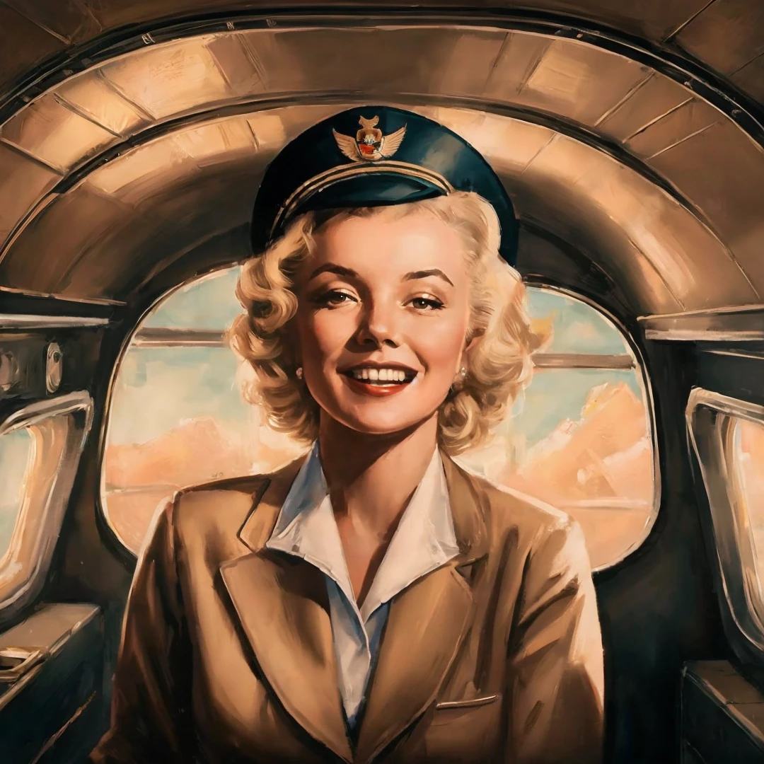 Female Flight attendant, portrait
