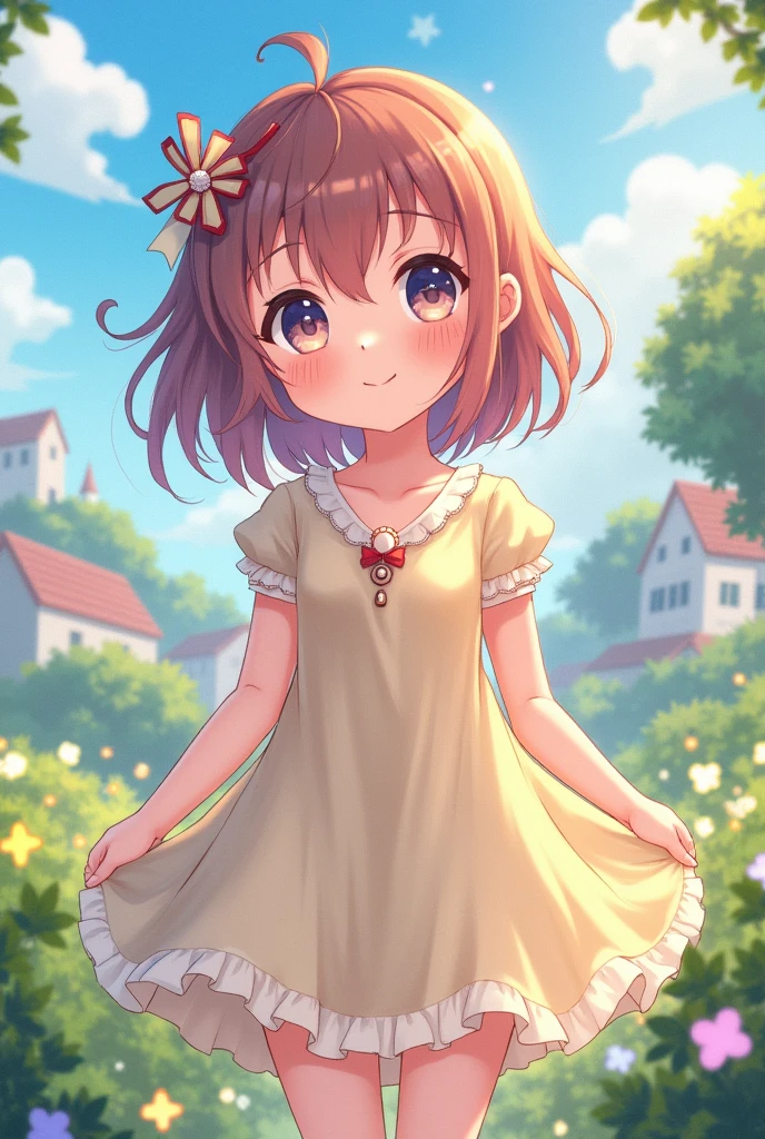 <lora:mimina_ousawa_v1:0.8> mimina_ousawa, flat chest, floral sundress, park, sunset, masterpiece, best quality