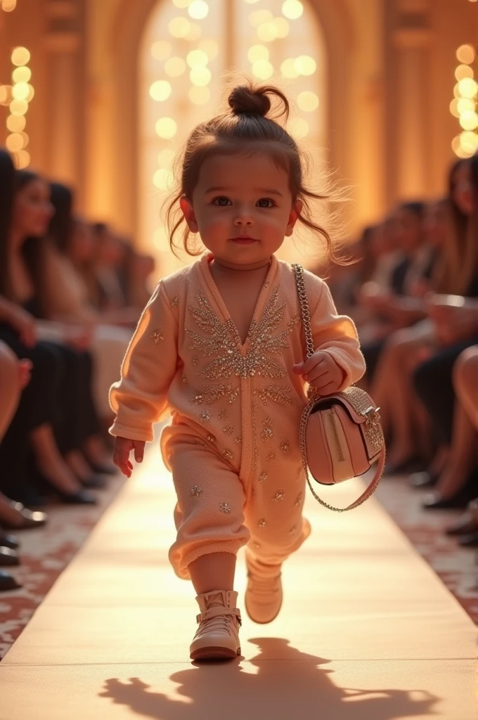 baby　fashion show　Runway　Spectators around