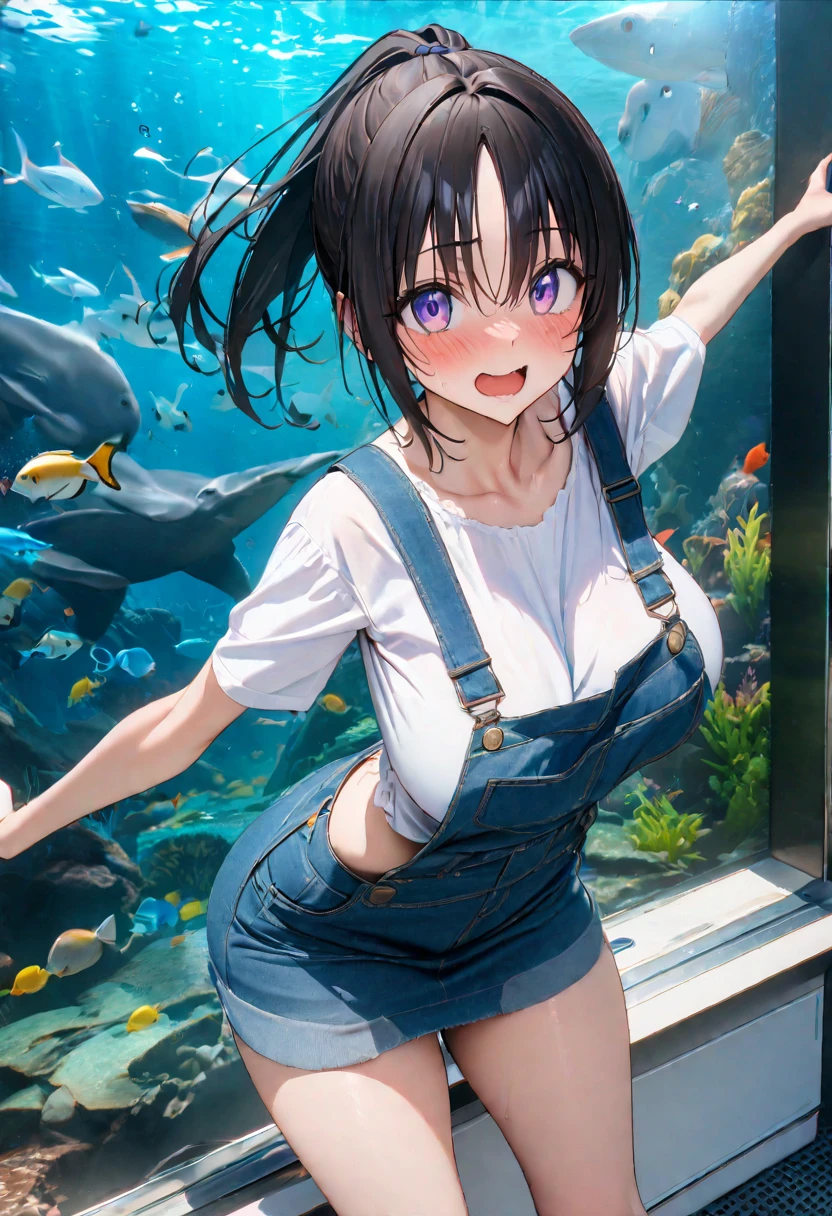 Anime art style,High resolution, high quality, One girl, Anime Girls,(Pussy close up),(Pussy Focus,From before:1.3),(Erotic Body Twist:1.6),(shame:1.6),(orgasm:1.6), dark blue hair,ponytail,long hair,blunt bangs, dark blue eyes,heart shaped pupils,[[pale skin]],Glowing Skin, Super big breasts, HH-sized breasts,beautiful breasts,(Big Ass),beautiful ass,Embarrassed,sweat,Wet,open legs,Standing Split, Lift your legs,Leg lift,Standing on one leg,arms behind head,Sexy leotard, elegant face,love struck,(High leg:1.6),(Crotchless:1.6), Dynamic pose,By the pool,(Urge to urinate:1.6),(bladder full:1.6),(Urination Desire:1.6),(Splashing pee:1.6),(Person urinating:1.6),(Can&#39;t make it to the toilet in time and have to urinate:1.6),