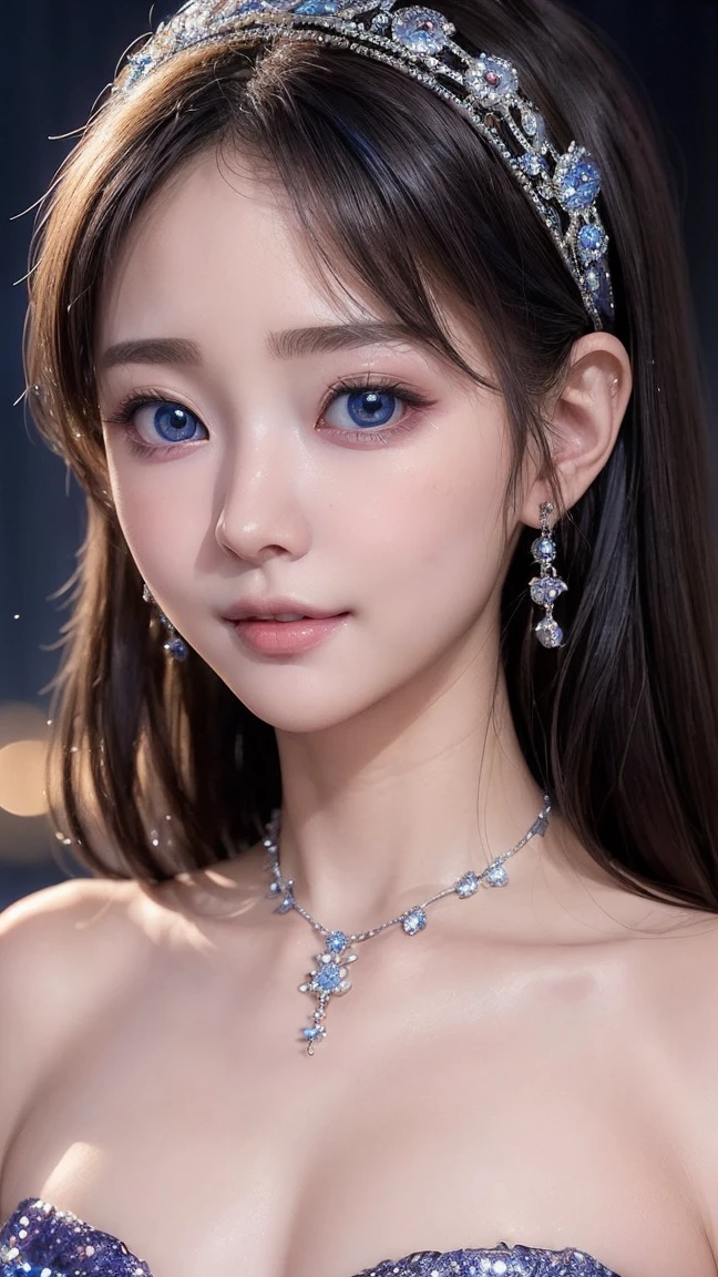 (4K quality:1.3),(Best Quality:1.5),(Whitening:1.4),(Beautiful Skin:1.4),(10th Generation:1.5),(:1.5),(Ultimate beauty:1.5),(Estrus:1.5),(Arisa Hanyu:1.4),rich,Upper Body,smile,(tits:1.5),(Strapless bejeweled dress with a plunging neckline:1.3),(jewelry),(Super Celebrity),(Supermodel),(Tight waist:1.4),(Night viewの良いホテル:1.1),(luxury:1.2),(Arisa Hanyu:1.5),(anorexia:1.4),(Night view:1.3),(Face close-up:1.2),Catchlight,(Child&#39ce),(smile:1.1),(Light blue hair:1.3),(Half Up Hair:1.3),(Bright Blue Eyes:1.4),(2D cuteness:1.5),(Cute Makeup),Beautiful fingertips,(Transparent white skin),(albino),(Light hits the subject:1.3),Best Shot