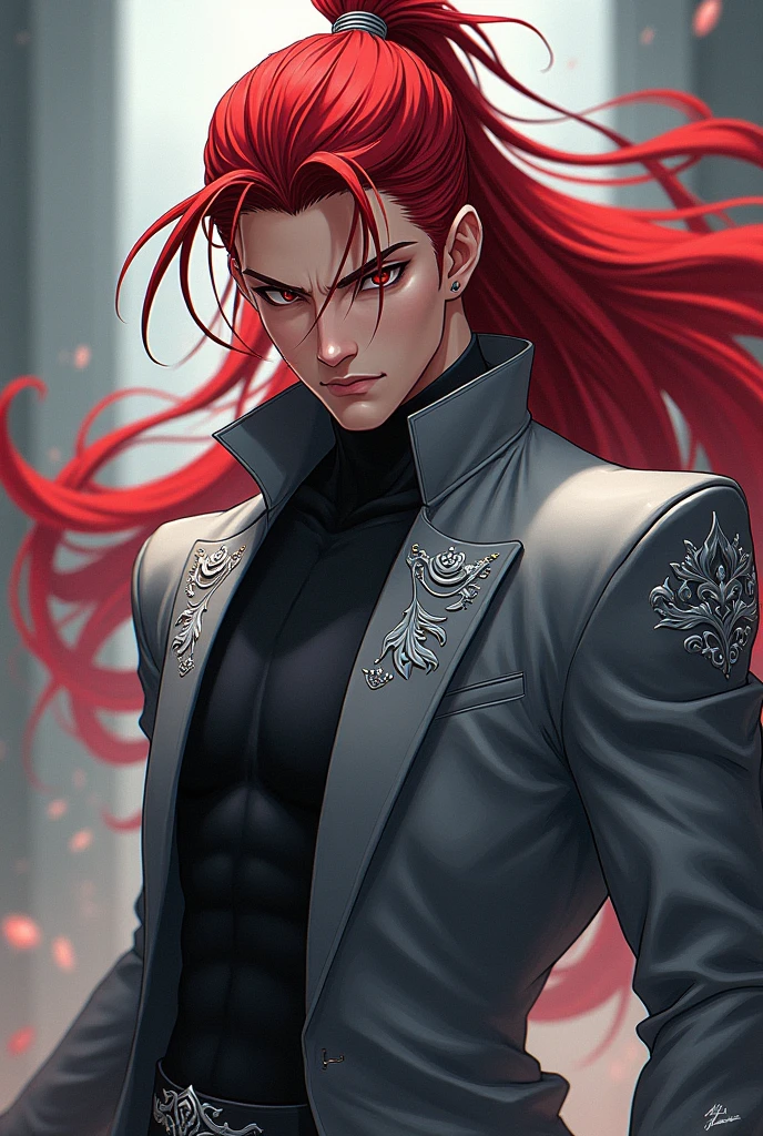 A cool-looking man with messy red hair