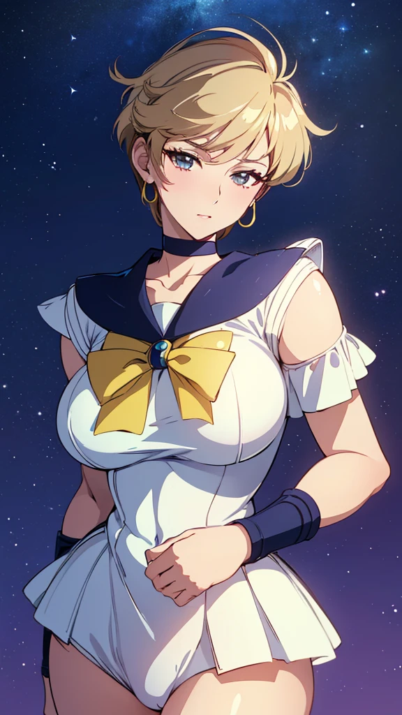 butcah-u、((masterpiece、high quality、High resolution、solo、1 person、whole body、))sailor uranus、 nsfw、milf、woman、Huge breasts、front 、Hairy、pubic hair 、