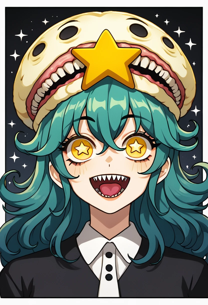 GoosebumpsBookCover,one day at horrorland,Inkling,splatoon,inkling,detailed,a horror from horrorland as an inkling with curly horns,giving handing over a disgusting drink and ice cream to you, with green dark skin, little demon yellow eyes,with no eye pupils,evil smirk