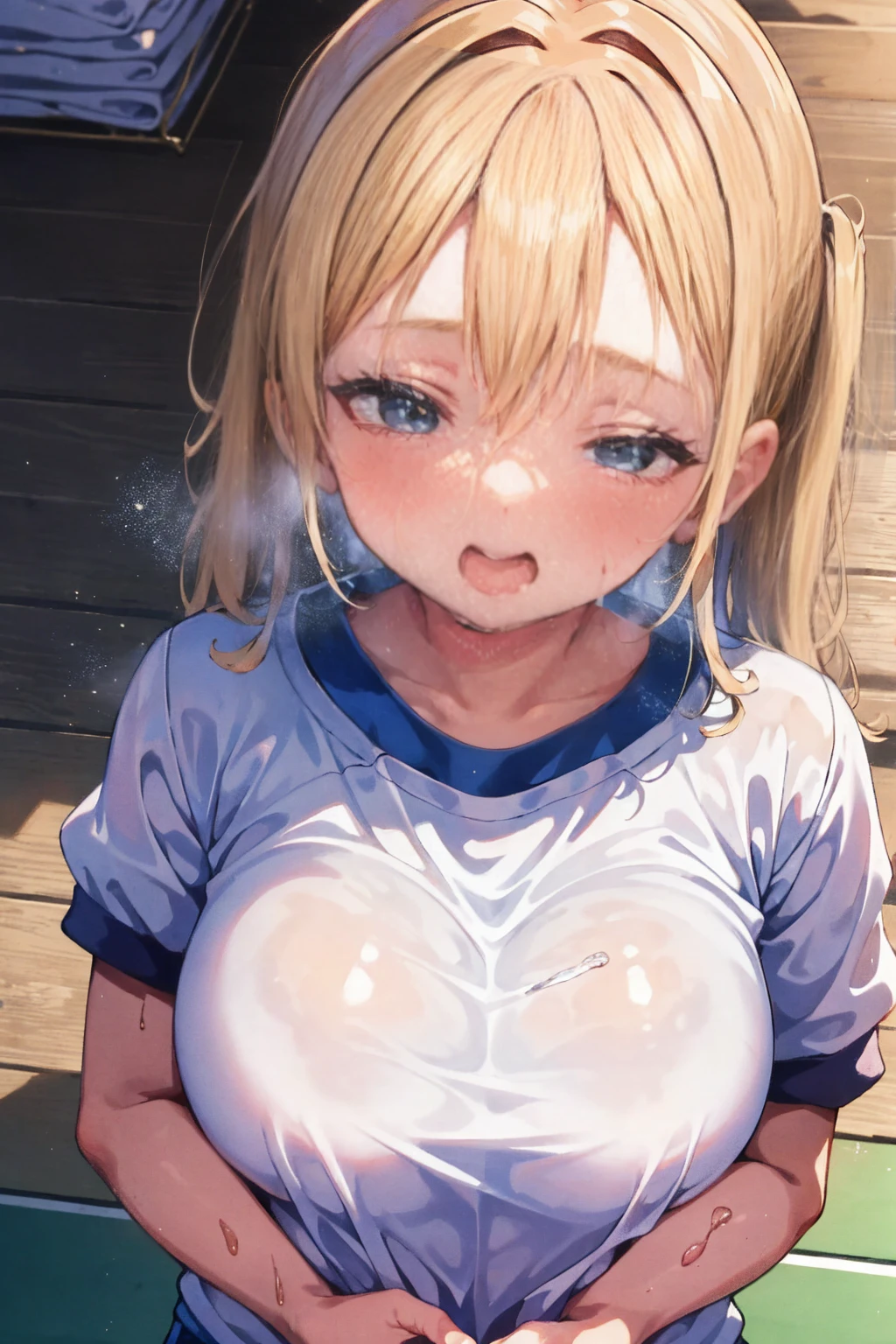 nsfw,1 male,Sweat,White Breath,Kaguya-sama: Love is War,Hayasaka Ai,(Cleavage voyeur),sit,room,Small breasts,View from above,Titty fuck,((((Cum on my chest)))),Ahegao,Bukkake,Large areola,