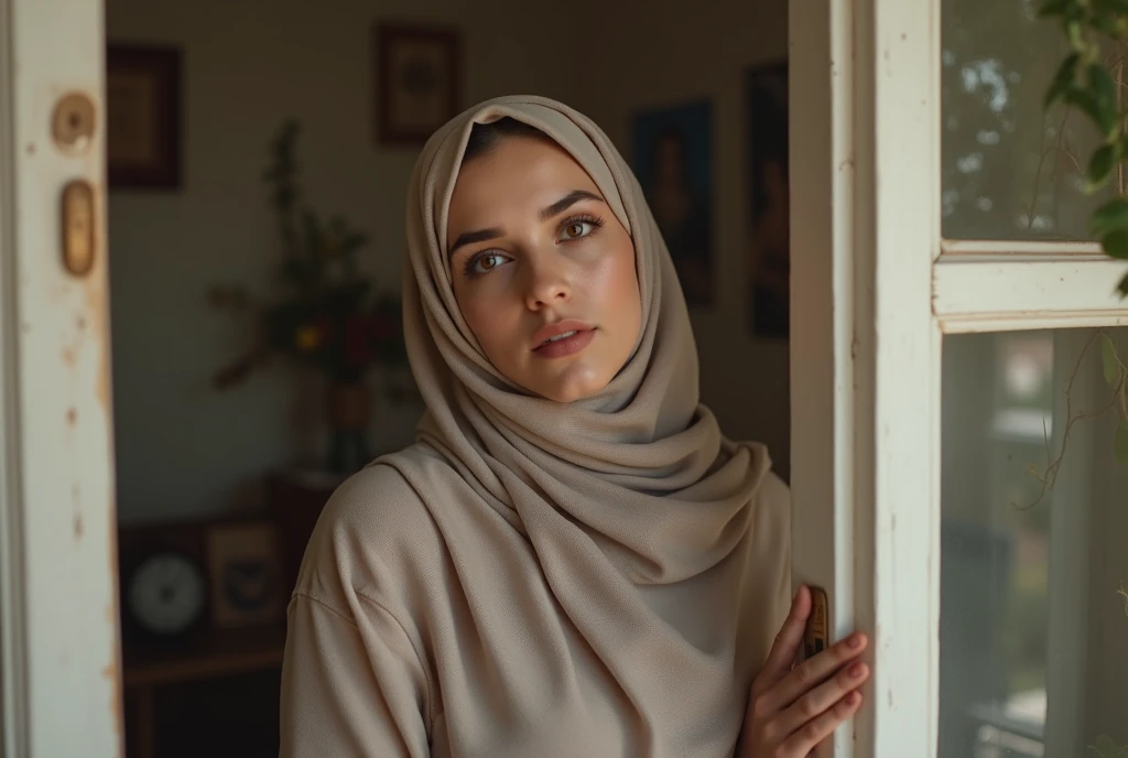 hijab girl in the house