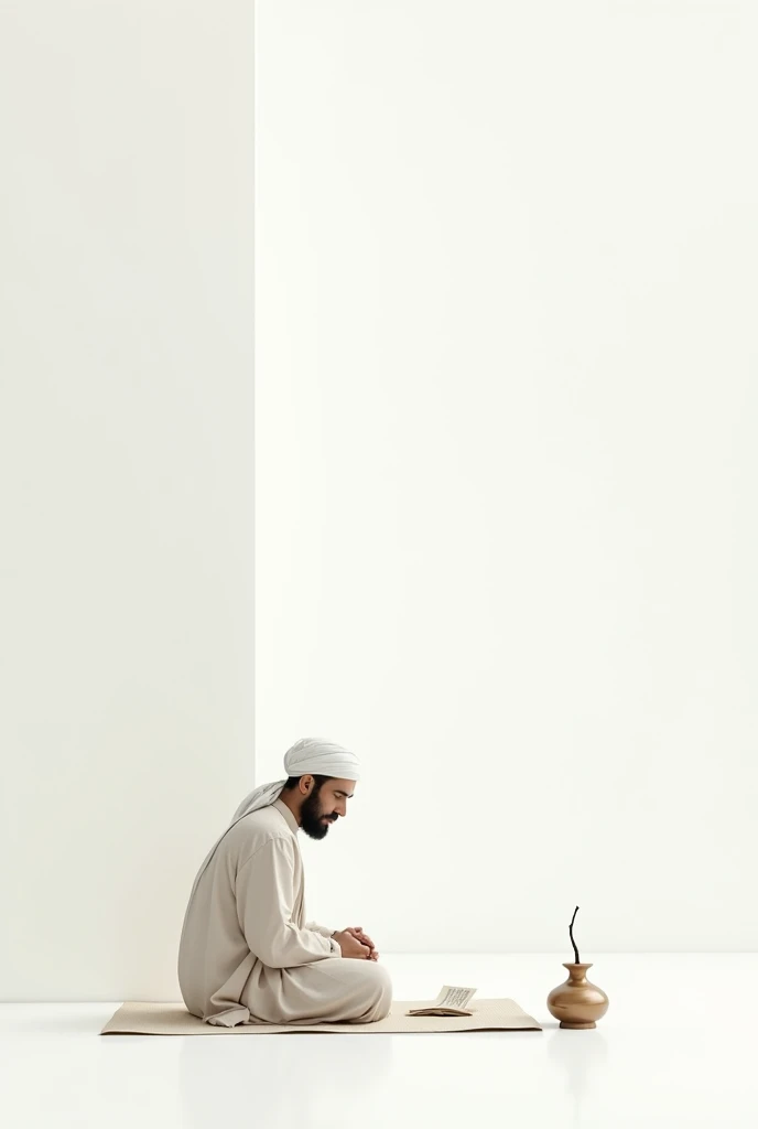Photorealism:1.2), guru, lelaki, time, Muslim, teach, disamping papan tulis, white, aesthetic blackboard fills the frame