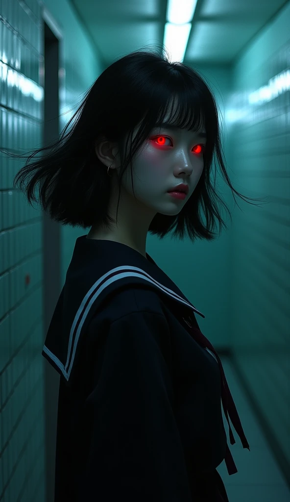 masterpiece, highest quality, (solo focus), (perfect face:1.1), (high detail:1.1), (hyper detailed eyes),Bright torture chamber、High School Uniform、1 Mistress 、Sadistic high school girl is holding a torture device、The Mistress is holding a cigarette、A crazy smile、Look at viewers、Make the screen brighter