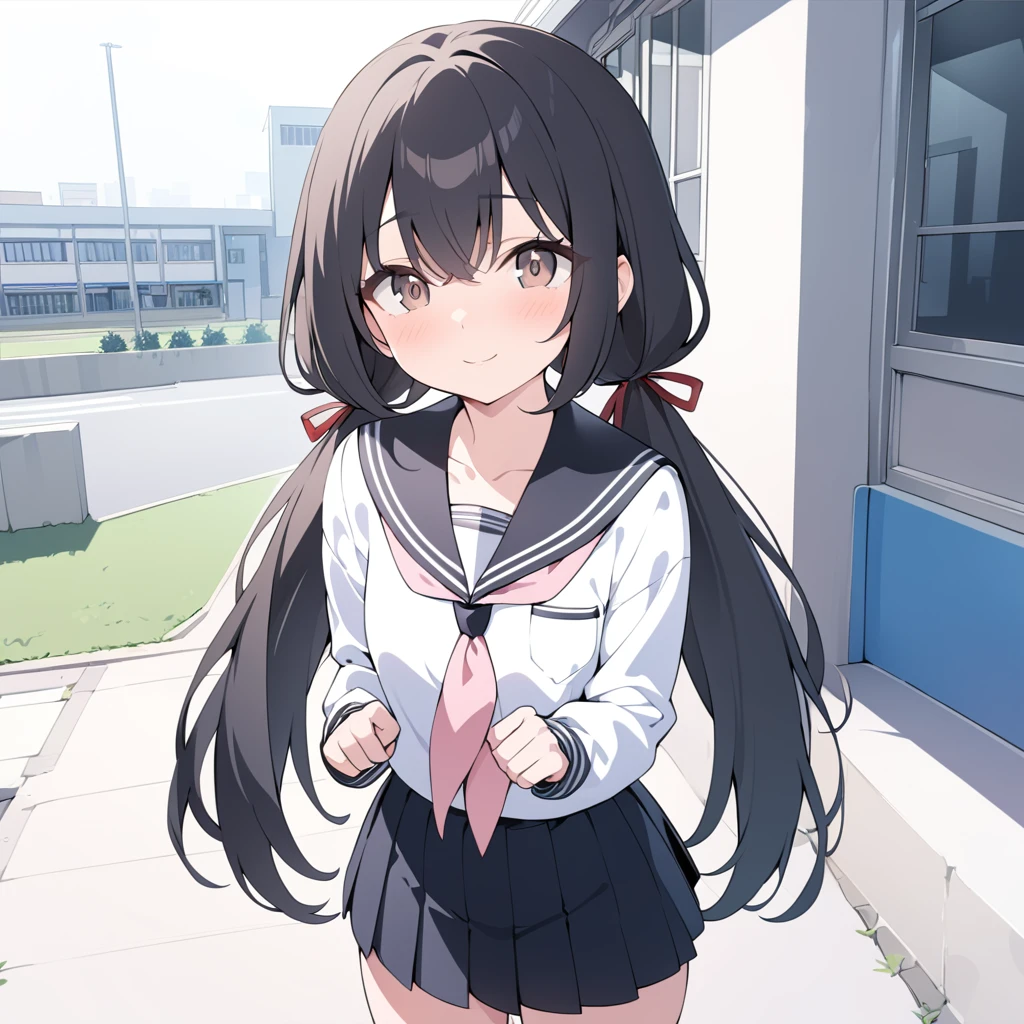 primary school girl, 8 years, A cup of breasts, black fur, wide, purple eyes (One Person) Smooth white upper body., short sleevesTshirt, navy blue mini skirt, white panties((I can see her panties)) white socks girl'room session ((I can see her panties)) Dynamic angle Low angle