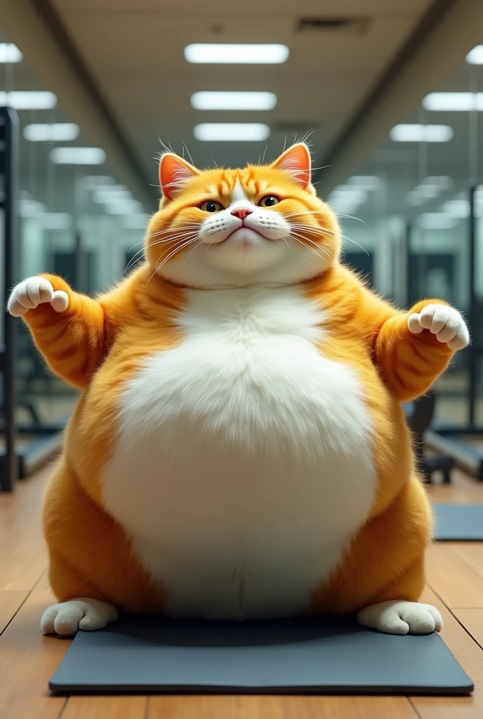 animal focus, no humans, cat, big eyes, animal, cat fitness, abs