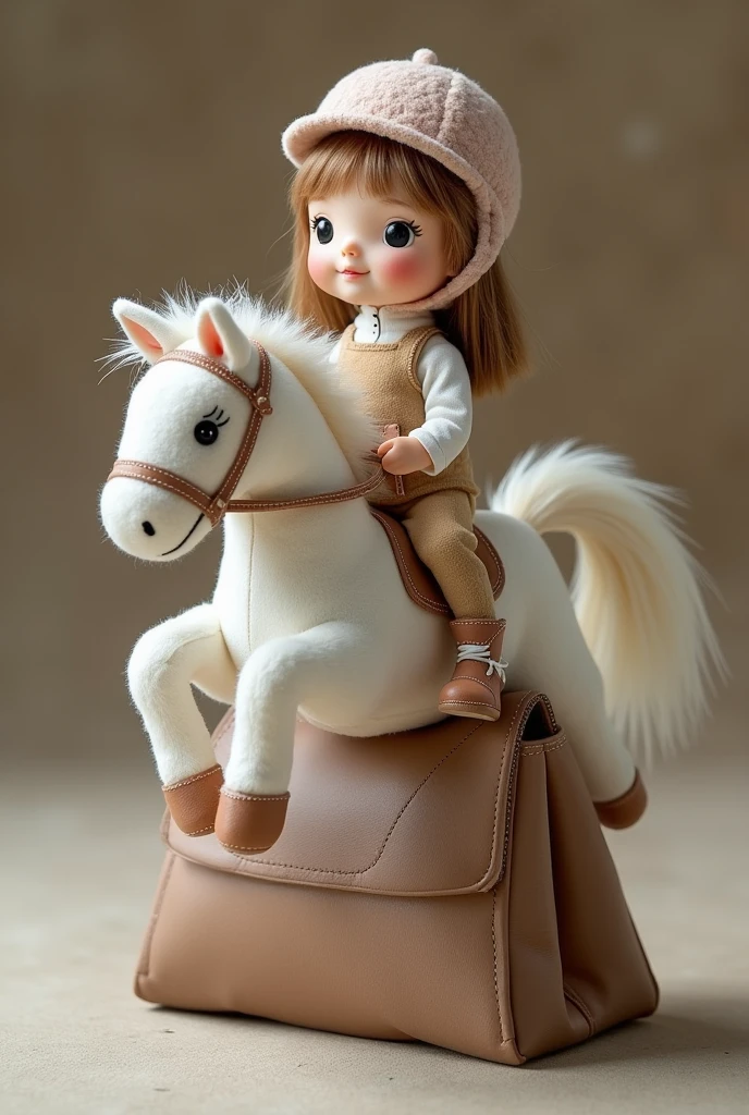 A very charming riding on a wooden horse,ssmile,Short hair for students,in pajamas,Wear slippers,hyper HD,Masterpiece,The illustration is a high-definition illustration in 4K resolution,With very detailed facial features and cartoon-style visuals