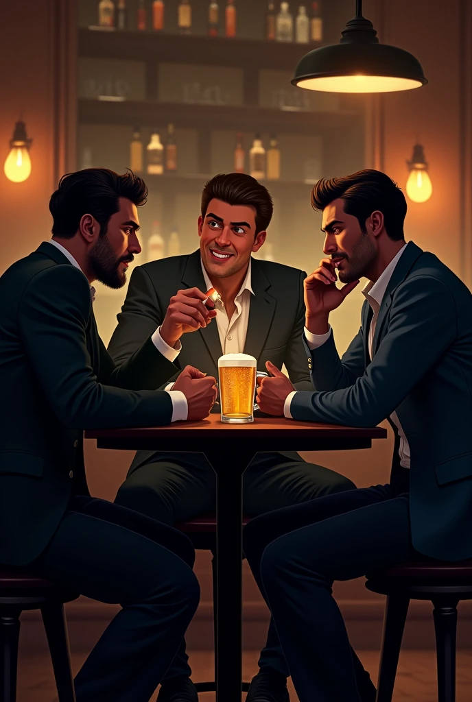  A man with half a body and a clean-shaven face, and a man with black hair and a clean-shaven face looking forward, one of the men makes a hand sign, In sunglasses, man with half body in GTA V style, like a character from gta, gta5 style, GTA V style, gta character, Germa985 , as the main character of gta 5, GTA 6 style, ! split hair dye!, Персонаж GTA V, gta 5 skin tone, GTA V street style, glass of beer in the background, photo with half body full length, glass of beer front man with short hair, glass of beer with foam
