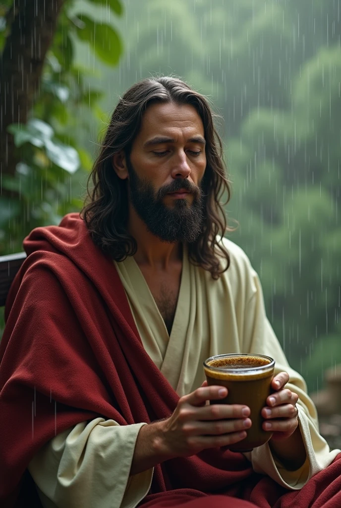 Jesus smokes blunt in Slavonia with Croatian cap