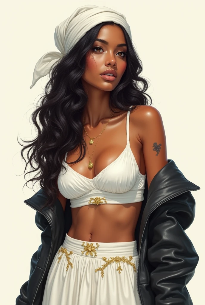 An illustrated movie poster, hand-drawn, full color, a age elven girl, wearing a lace bralette and bloomer shorts, sun-tanned complexion, freckles, Amazonian body, very tall, athletic, hourglass figure, curvy, bottom-heavy, generous hips, massive bubble-butt, long legs, ridiculously thick powerful thighs, light hazel eyes, long pointy elf ears, dark hair, long loose waves, posing with butt facing toward camera, early morning fog, wet glistening skin, hard shadows, graphite shading, stencil marks, airbrushed acrylic paint, masterpiece, in the style of Lord of the Rings