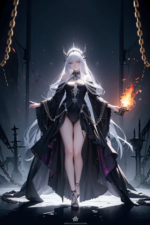 ((Finest quality)),(超A high resolution),(ultra-detailliert),(Meticulous portrayal),((Best Anime)),(Finest works of art),(Ultra-Precision Art),(The art of astounding depiction,Overwhelming depiction:1.5),(intricate and detailed art:1.6), (adult woman:1.5),(Hanging:1.6),Staring at this:1.4,sneering:1.5,(Armor shaped like a skeleton:1.3), (Black Flame:1.5), terrifying, nightmarish, cosmic horror, body horror, NSFW, small breasts, a heavenly female knight, imposing, biblical, NSFW, long white grey hair, grey white eyes, very skinny, detailed, best quality, prominent collarbones, skinny arms, flat stomach, visible hip bones, small breasts, full body, red and white clothing, occult aesthetic, occult, detailed and intricate steampunk and detailed gothic, NSFW, Fluttering lace flared long knee length dress with frilly petticoats, knee length dress, pleated petticoats, petticoats gothic, complex lace boots, gothic aesthetic, wielding a mighty sword with mechanical components, mandalas, small breasts, a fairy, various different types of insect wings, bug wings, beetle wings, NSFW, full body, whole body, body, chains,