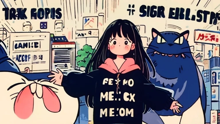 Beautiful girls in anime, ,clean small surfaces, (cover of a magazine:1.4), ((from behind:1.3))、((Look at me while I sleep)), (dynamic pose:1.3), (lots of stickers on clothes:1.5), 1 beautiful girl, highest quallity、ウルトラ - high resolution、high resolution、detailed CG、unity wallpaper 8k、17 yr old、fine and beautiful eyes, long hair、(((Different types of super bright colorful hoodies)))、(((After sunburn)))、vtuber full body model、(shinny body,:1.5)、((senor.々Street fashion、moletom oversized、Stockings、technological sneakers))、blush, sweat, please be shy、(ahegao:1.5)