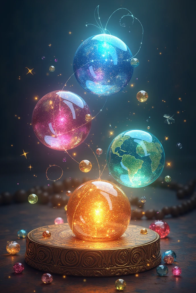 (best quality,high resolution:1.2), vision, huge sphere, there are crystals inside, golden nanoswarms flying around,actual,Detailed crystal structure,Brilliant gold reflected in the sun,Various colors、dazzled,Sci-fi inspiration,spectacular lights,Colorful flashing,Nanotechnology,3D rendering,Meticulous attention to detail,bright colors,Mesmerizing composition,Impressive scale,Alpha channel transparency,photoactual rendering,highly actual futuristic concept,Illuminated scene,Clear depth perception,grandeur and majesty,otherworldly atmosphere,Impressive scale,high ,Sharp details.