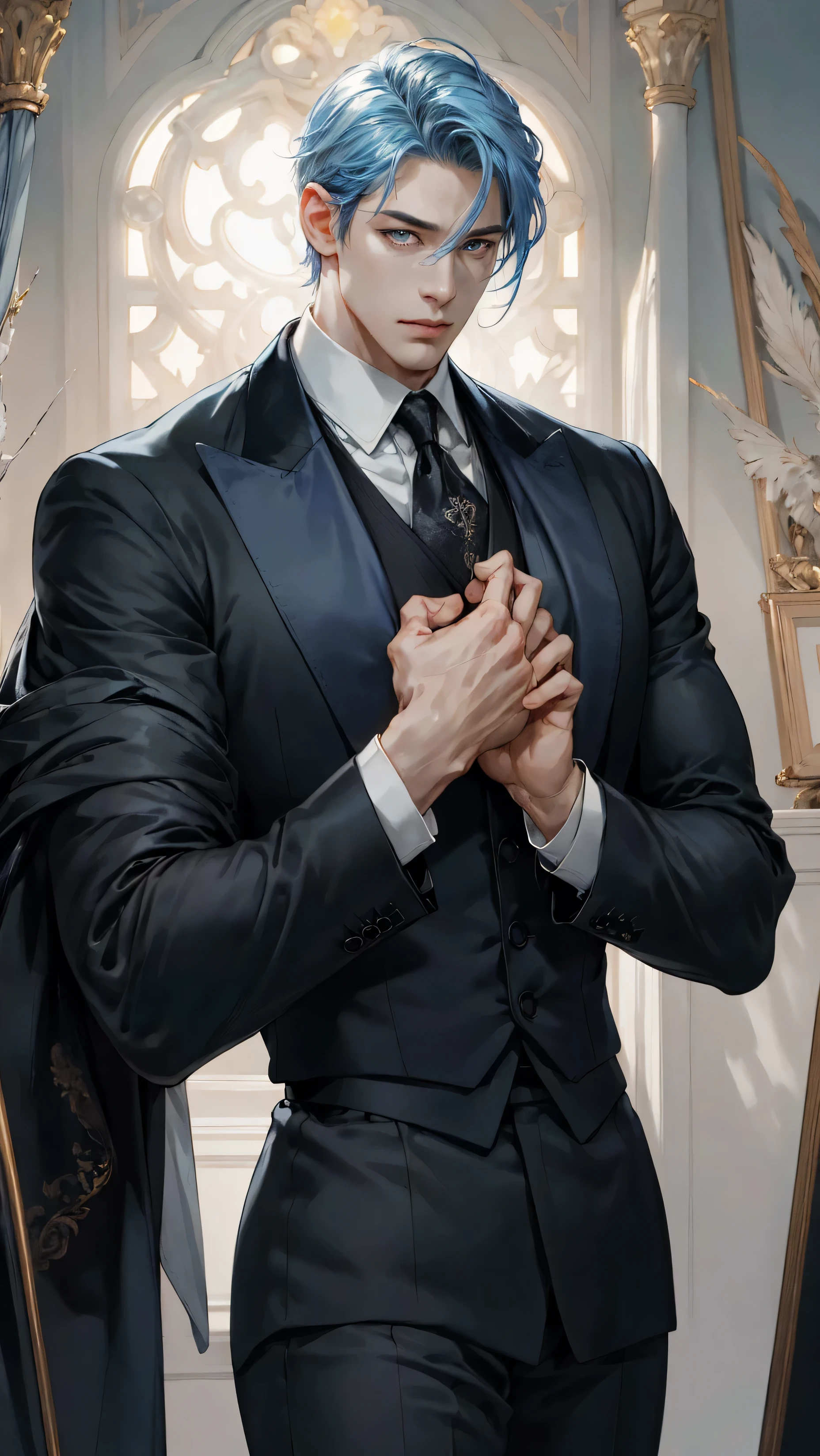 Long eyelashes, Round eyes, throw, Straight hair, Long Hair, Redhead, Big Breasts, eyeball, compensate, Cast a Shadow, High detail, 8K, Super detailed, Accurate, Highest quality, Textured skin, Full body image, Performance, face, Angry Eyes, Angry expression, From above, Wearing black suit pants, Wearing a black men's suit, On the bed, Lying down、24-year-old female、Sexy proportions、Sexy、adult、erotic、