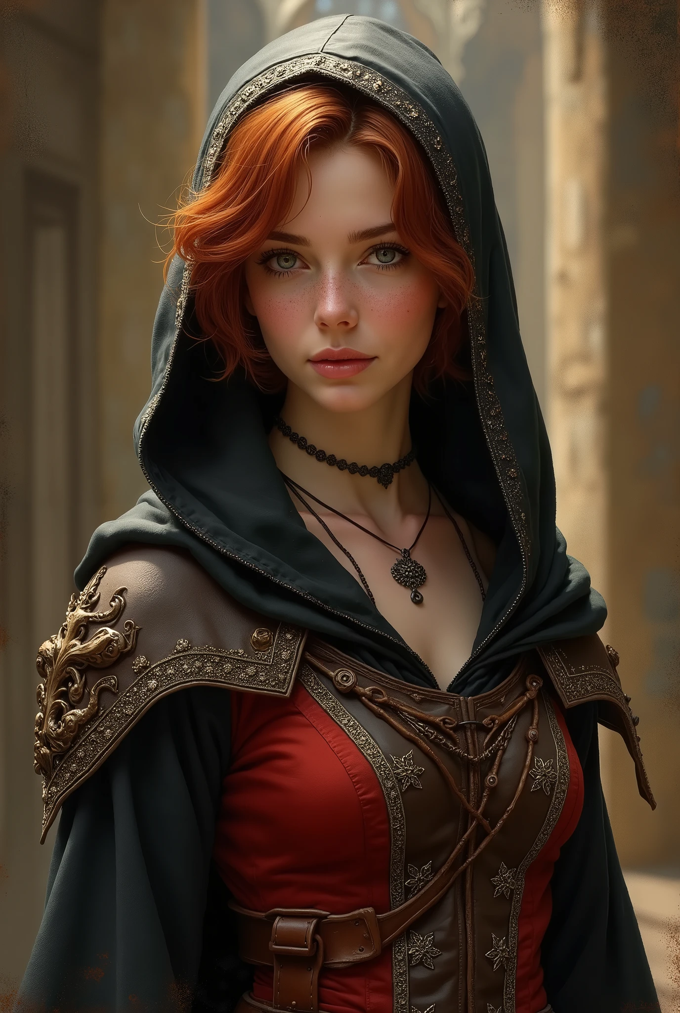 photorealistic, 1man muscular with face paints, (((intricate dark red hood and cloak))), gloomy atmosphere, fog, (fantasy:1.4), (by Greg Rutkowski: 1.2), (masterpiece), ((best quality)), extremely delicate and beautiful, illustration, dynamic lighting, dynamic pose upper body, (eyes, bright:1.3), From Brian Froud and Carne Griffiths and Wadim Kashin and John William Waterhouse, 8K post-production, high resolution, ((highly detailed)), depth of field, HDR, intricate,