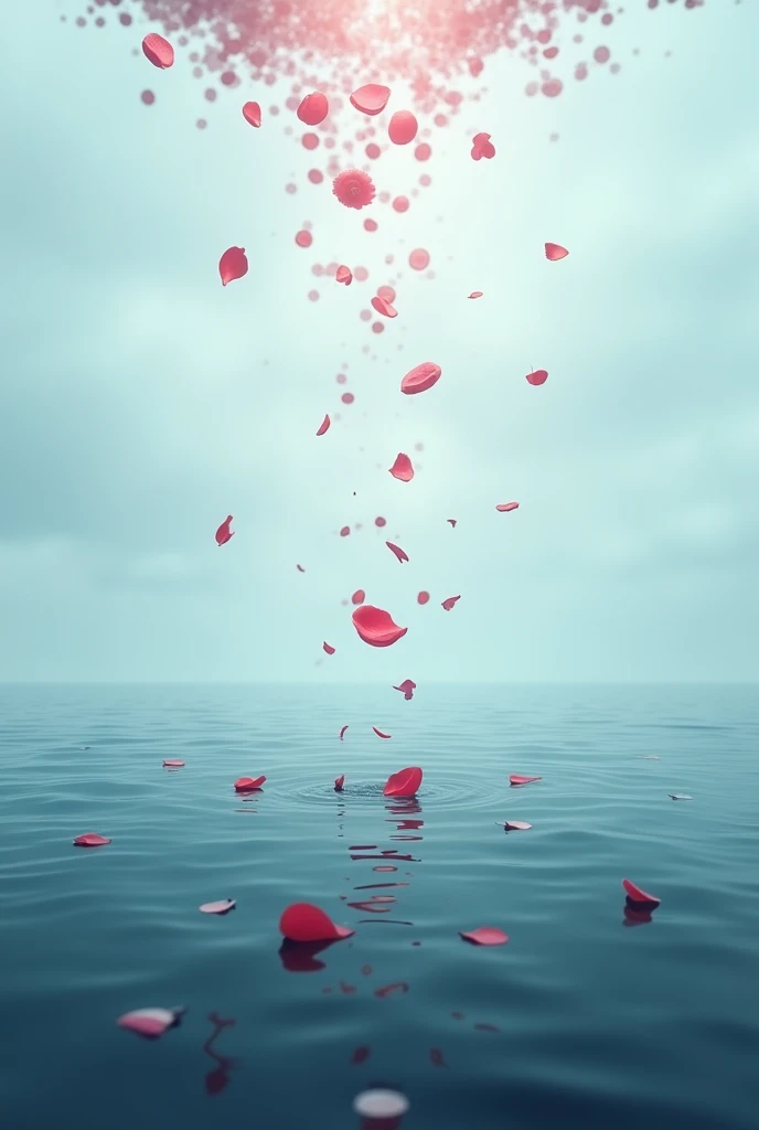 A rose floating in clear water
