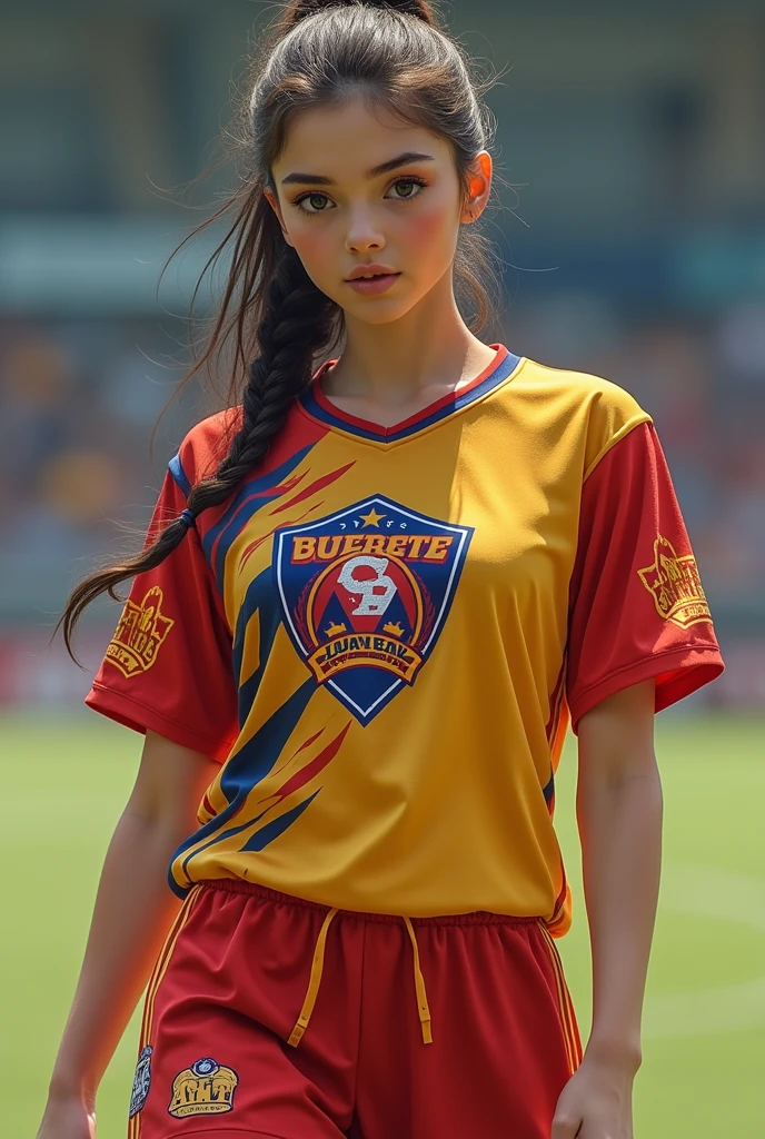 Highest quality, High resolution:1.2, Very detailed, Realistic:1.3, ((Beautiful woman))、((Super tight uniform))、((Big Breasts))、(The abdomen is visible)、(((Soccer uniforms)))、Vibrant colors, play soccer,(Blunt bangs)、((Various Hair Styles))、Different hair colors、With bangs、Wet Hair, concentrate, splash, Action Shots, Grass blotches, Muddy ground, Wet turf, decide, Fast-paced games, Athletic physique, Shiny soccer ball, Wet Uniform, raindrop, Blurred motion, ボールにconcentrateする, Intense competition, Skillful dribbling, Energetic play, Teamwork, powerful shoots, Wet pitch, Passionate sports, Fierce decide, Humid atmosphere, Fluid movement, emotional expression、Dramatic lighting, Women's Sports, Avid athletes, Exciting Games, Endure, Excited state, Speed and agility, Energetic play, 濡れたsplash、smile、((Red Uniform))