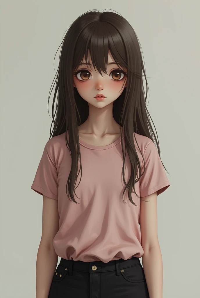 Realistic girl look at back