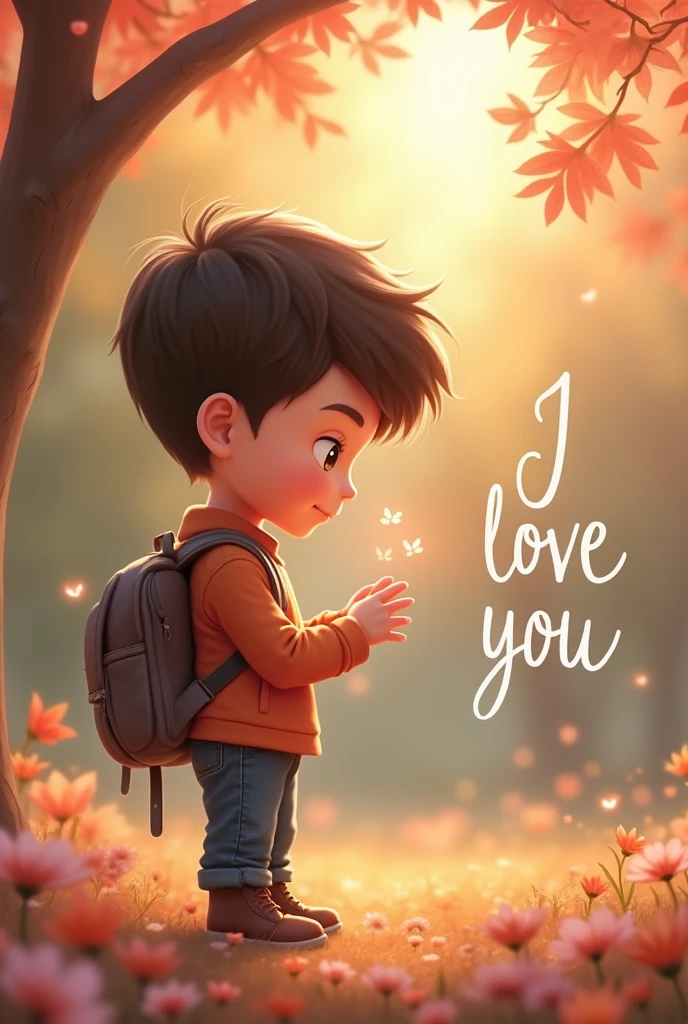 a word :SYAFIQ . The word colour is blue. Background is love story. A handsome boy in left the word.