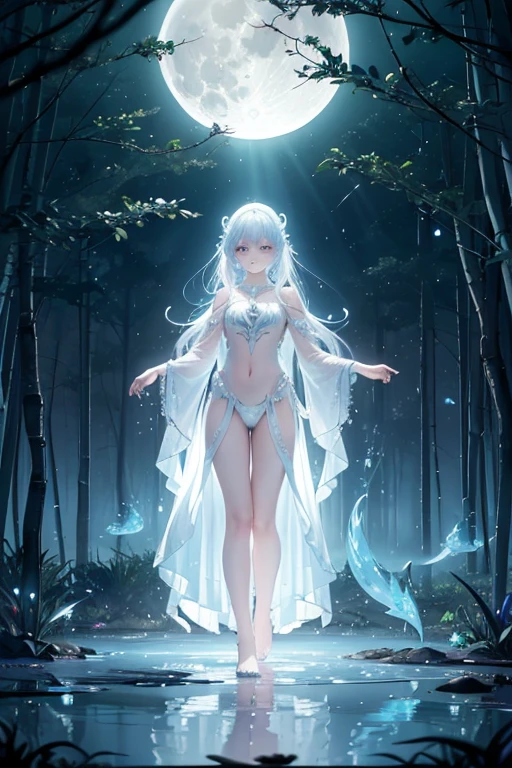 (Obra maestra:1.2), Mejor calidad, (illustration:1.2), (ultra detallado), hiper detalles, (delicado detallado), (detalles intrincados), (cinematic light, Mejor calidad Backlights), Delete line, desde abajo, solista, Cuerpo perfecto, (1 chica), An unforeseen yet elegant figure drawn by a (((serpentine pattern of light))), artfully sketched across the mirror-like surface of a tranquil backyard pool, illuminating the serene scene with an otherworldly glow, optical ilusion, mind trick, liquid, dark transparent Change the color so that they are completely glowing a light blue color , shape and color as each other and also the same art style as each other, best quailty and make it in (4k) resolution) glowing eyes melting part of shadow maze landscape, high detailed, high quality, colored ink art, realistic anime, (constituir), alto contraste, (mejor iluminacion, un extremadamente creado y hermoso), (cinematic light), vistoso,