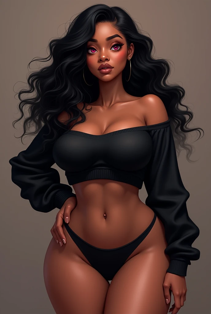 A sexy black cartonn woman in beautiful red lingerie posing gracefully for a photo, sexy lingerie beauty, curly hair, Waist slender, Sexy black girl, mulher de corpo inteiro, wearing lingerie, beautiful seductive black woman, slender figure, cartoon vector style, corpo pin-up, Broad Hips