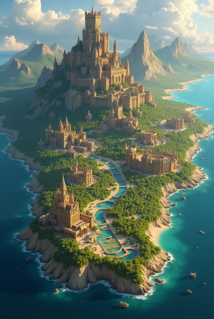 Design the structure of a continent containing four human kingdoms ...