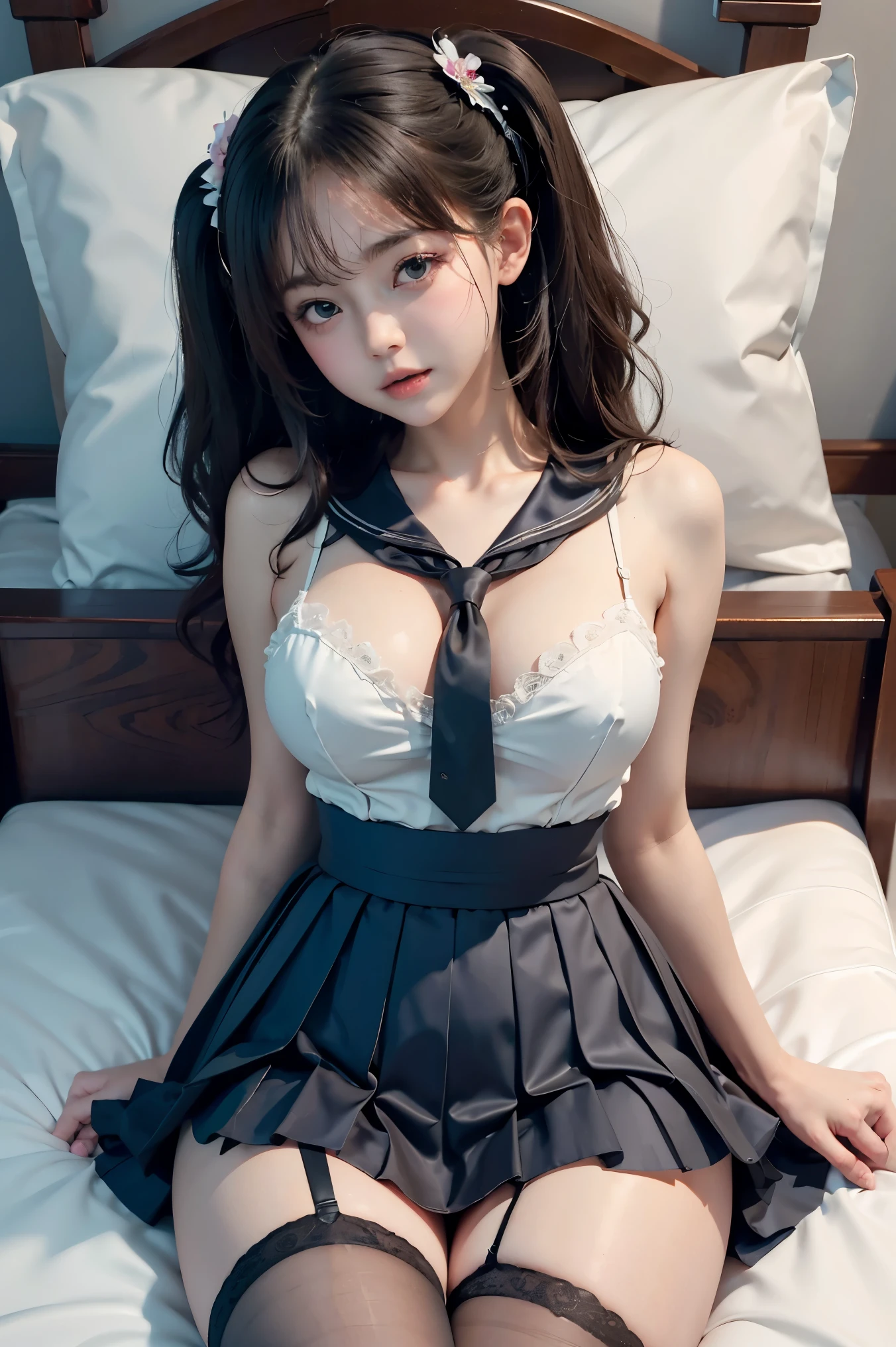 giganticbreasts、gaunt、Maid clothes、Big valley、Beautiful crotch、Sit on a desk、Primary school students、Bedroom、(group of girls、ultiple girlany girls:1.5)