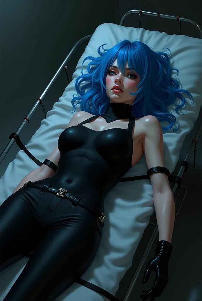 ((((masterpiece, best quality, high resolution)))), (1girl:1.5), ((wavy hair, cracked skin, colored skin, blue skin, doll joints, one eye closed, four arms)), (medium breasts :1.2), blush, ahegao, glow, thighs, bare shoulders, collarbone, narrow waist, (slender body figure), cleavage, (beautiful detailed face, beautiful detailed eyes), ((extra arms doll, joints, doll joints)), ((naked)), ((lying flat on the bed:1.5)), (spreading legs open, exposed camel toe), (squirting, dripping all over thighs), (nsfw:1.5), (after sex:1.5)