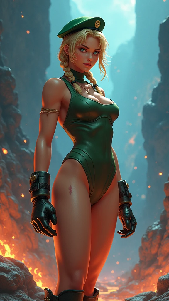 (((sensual, strong, attractive, sexy, powerful, tan skin female, superhero,)))( blonde hair curly, bangs, short hair, (green eyes, statuesque oblong-shaped face, vivacious eyes, tone, long,) character shot (masterpiece), (ultra-detailed), (perfect details), (extremely fine and beautiful), beautiful face, beautiful eyes, (detailed face, detailed eyes), detailed lip, shiny skin, oil skin, shiny hair, sense of depth, depth of field, dynamic angle, scenery, dramatic lighting, volumetric lighting, golden hour, dangerous::2 (nighttime, thief)